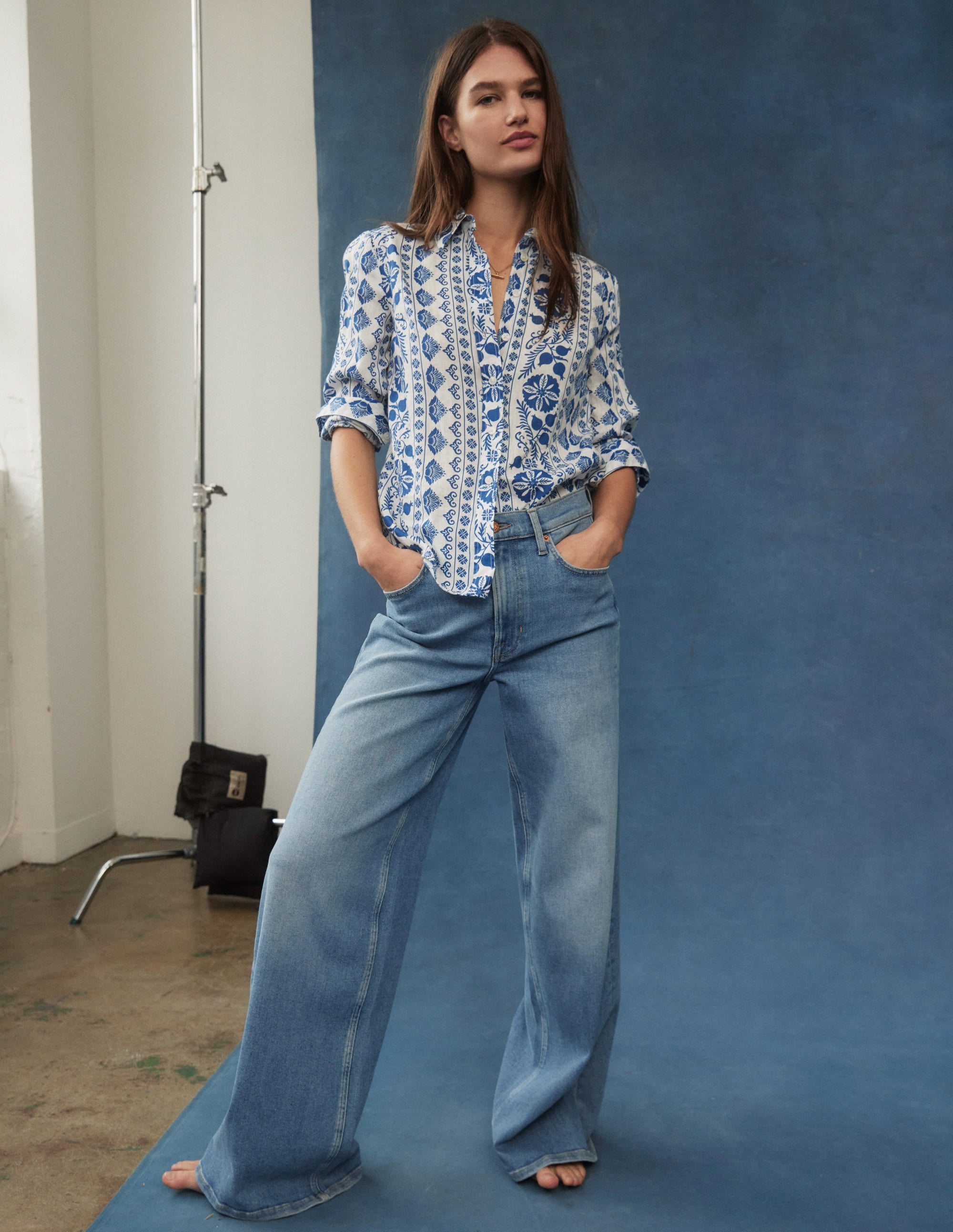 High Rise Wide Leg Jeans-Light Vintage - Image 11