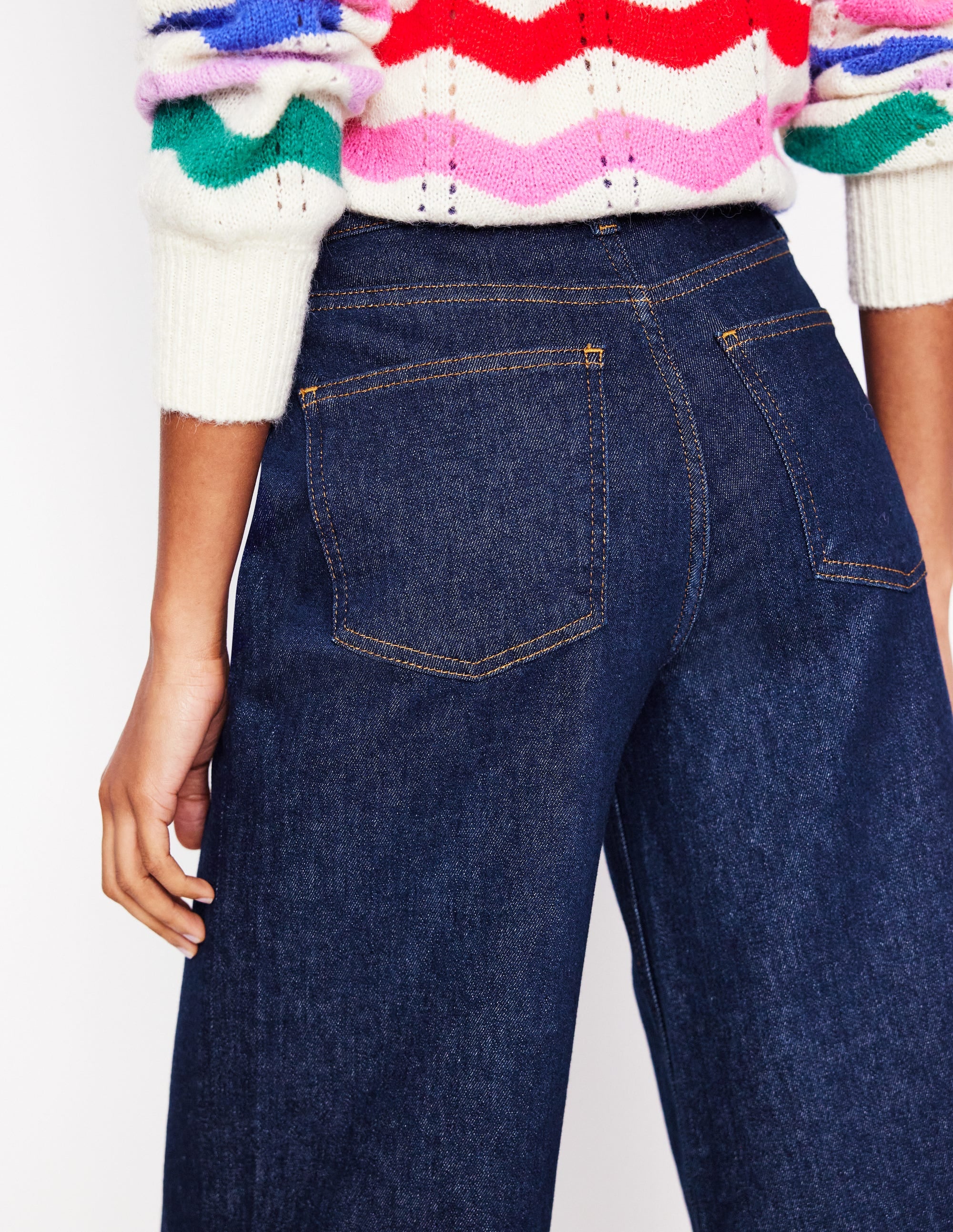 High Rise Wide Crop Jeans-Indigo Rinse - Image 4