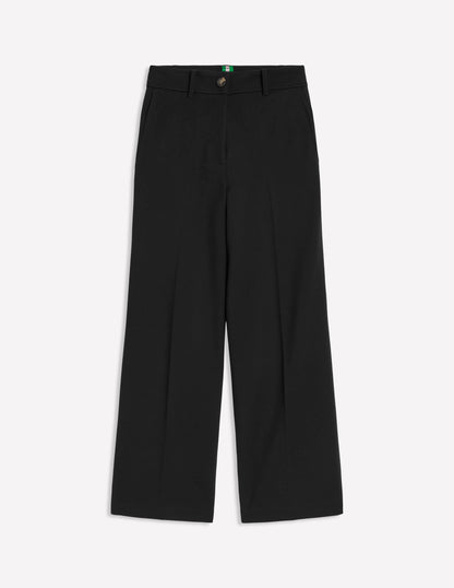 Cropped Ponte Pants-Black