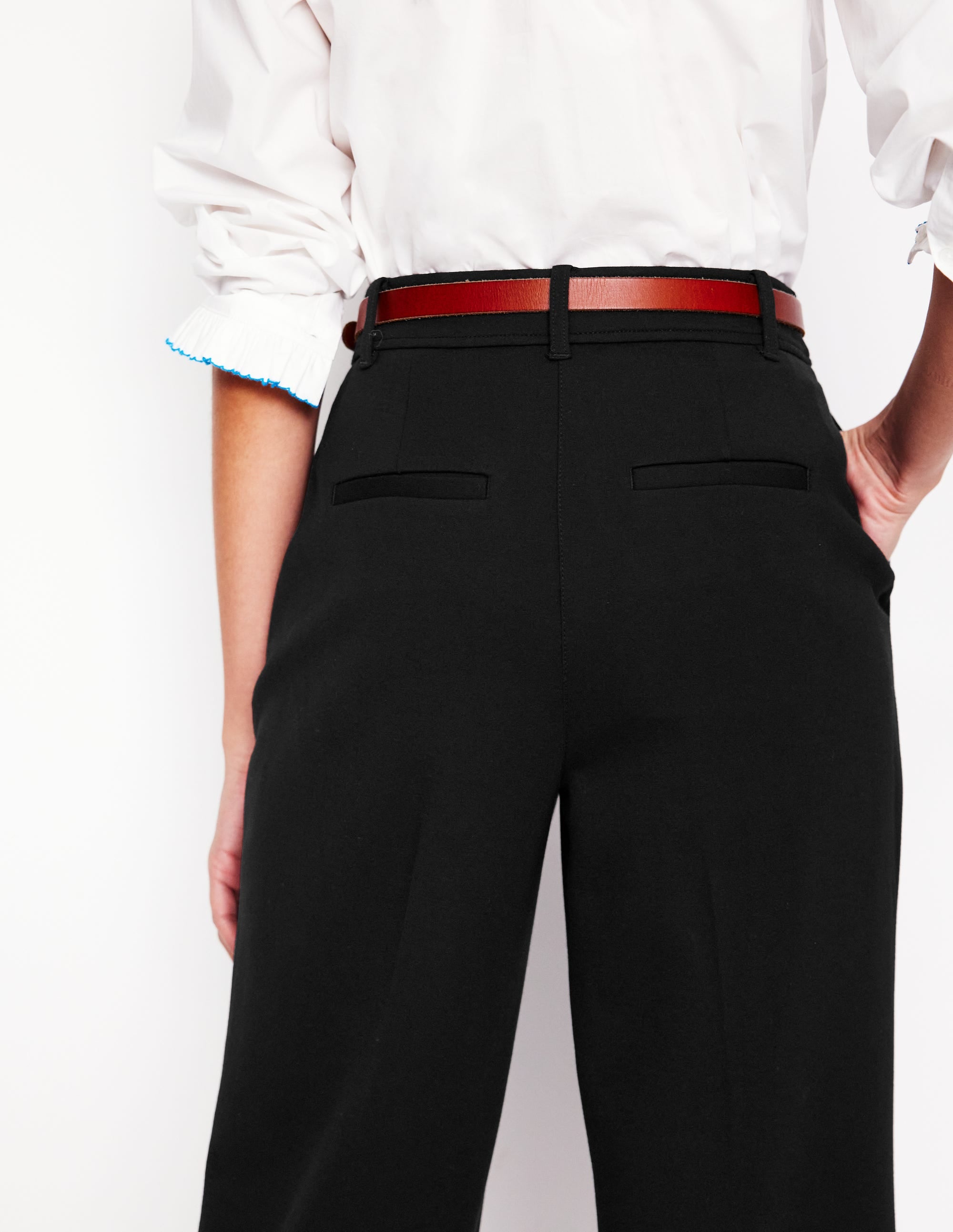 Cropped Ponte Pants-Black - Image 3