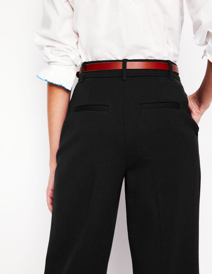 Cropped Ponte Pants-Black