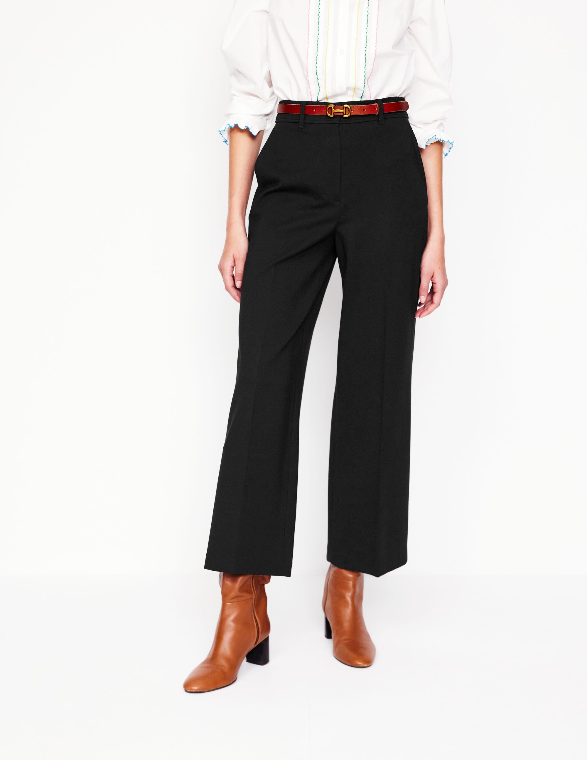 Cropped Ponte Pants-Black - Image 5
