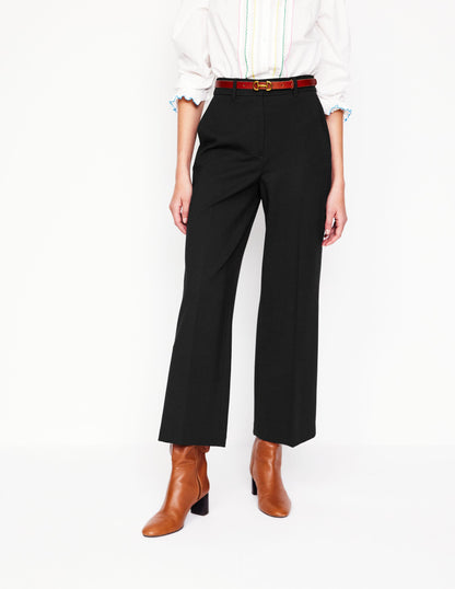 Cropped Ponte Pants-Black