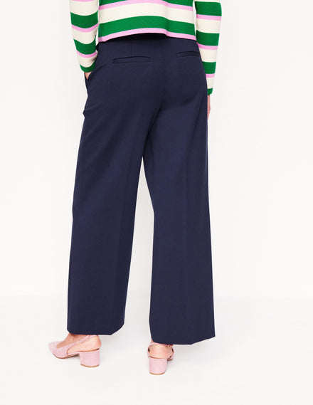 Cropped Ponte Pants-Navy