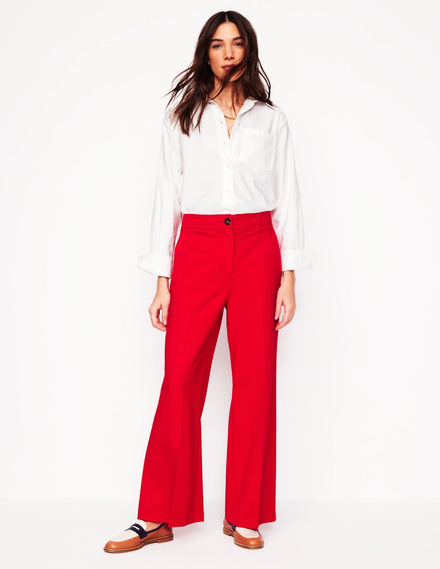 Cropped Ponte Pants-Hot Pepper