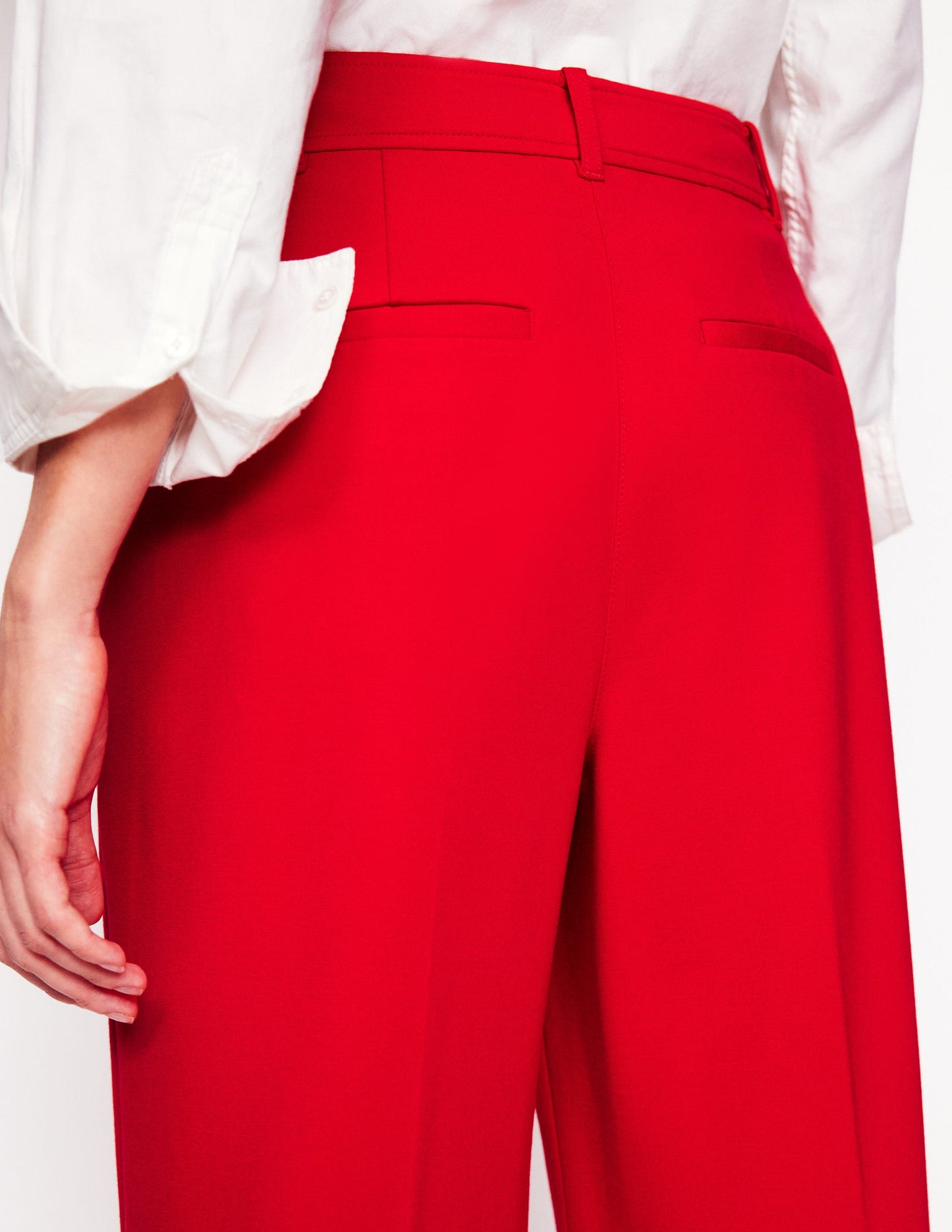 Cropped Ponte Pants-Hot Pepper