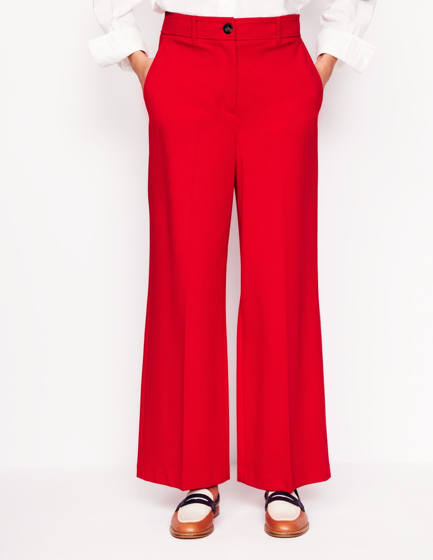 Cropped Ponte Pants-Hot Pepper