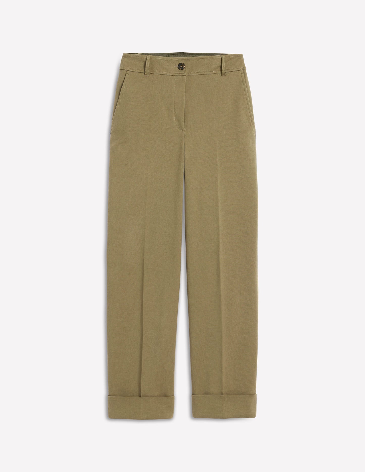 Turn Up Pants-Warm Olive