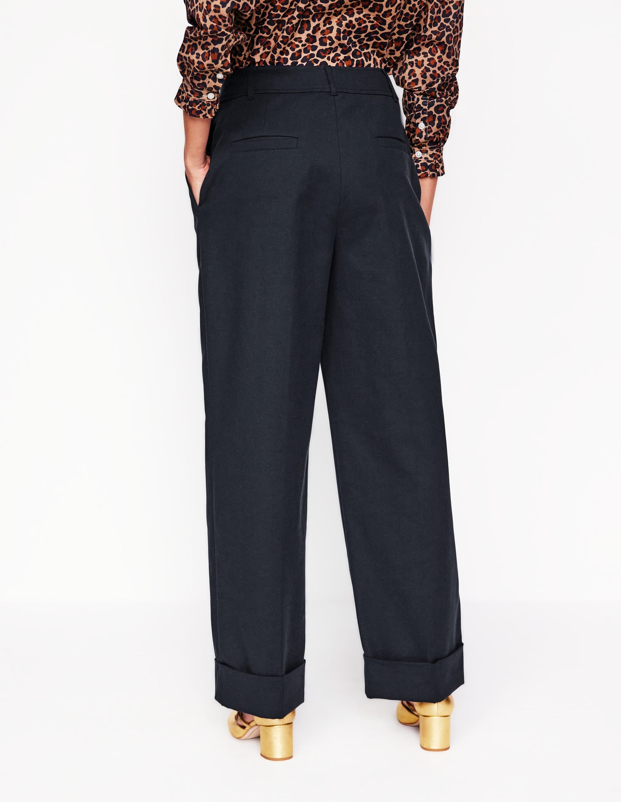 Turn Up Pants-Navy - Image 2