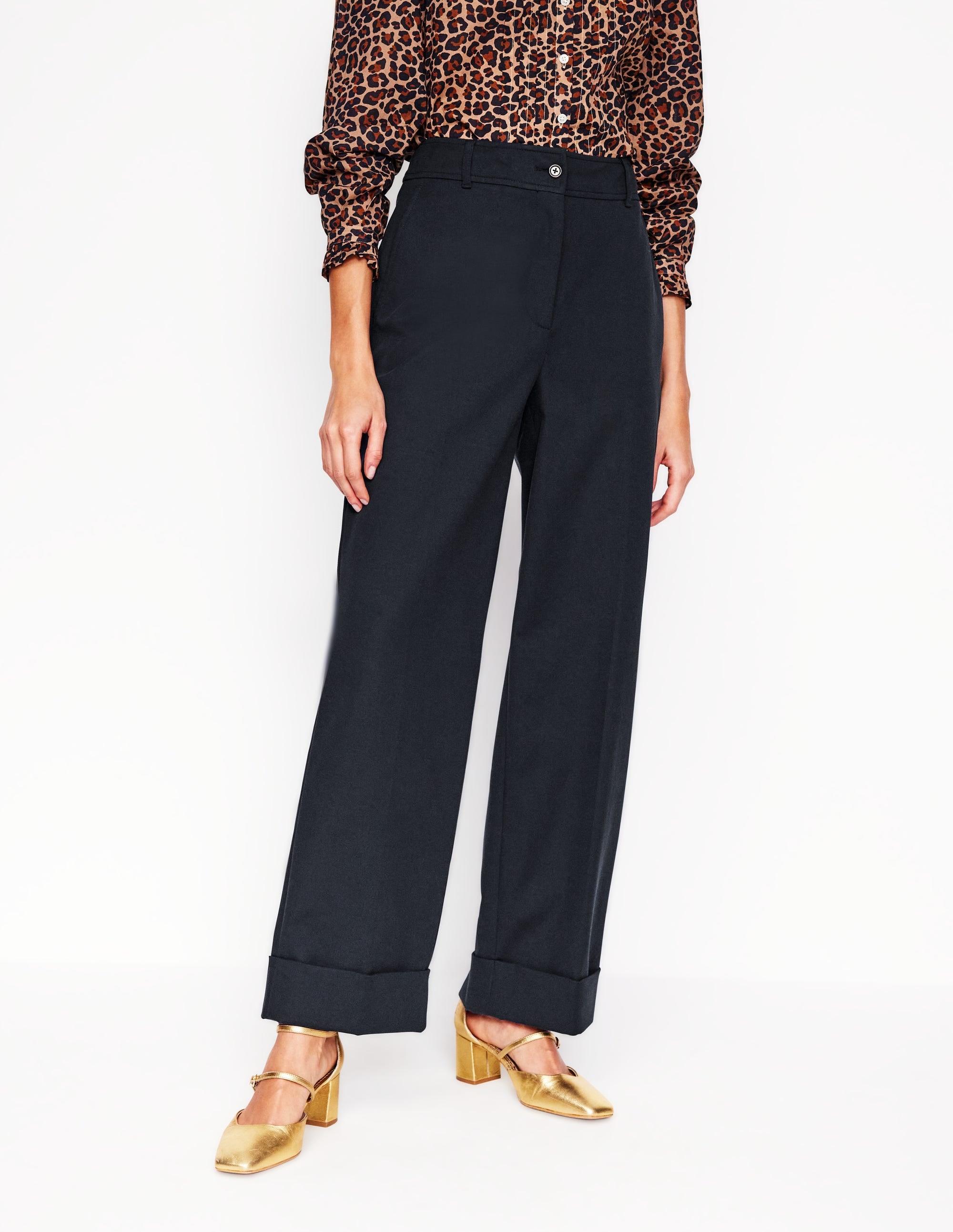 Turn Up Pants-Navy - Image 3