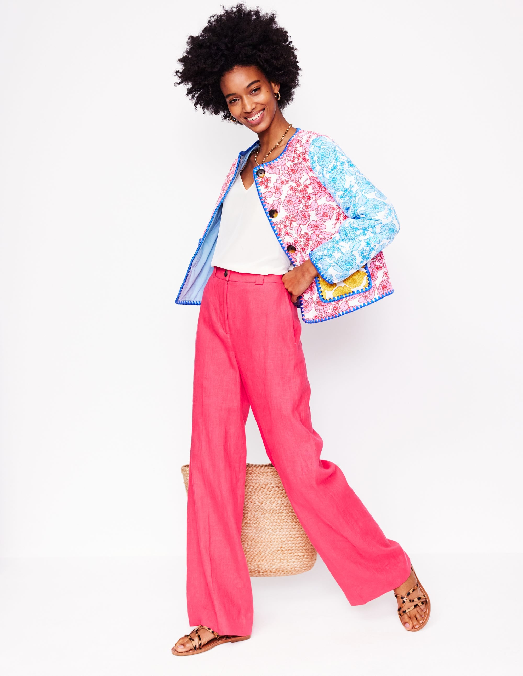 Westbourne Linen Pants-Camelia Pink - Image 1