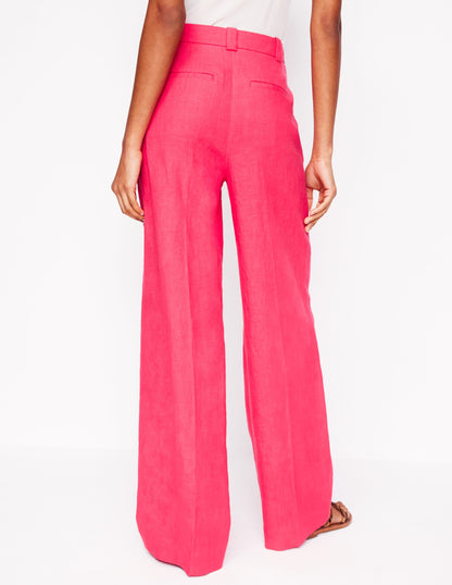 Westbourne Linen Pants-Camelia Pink