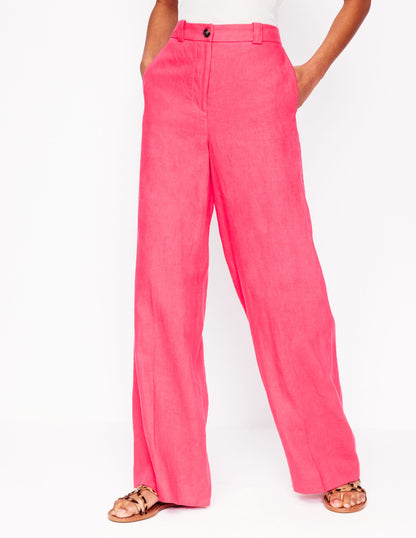 Westbourne Linen Pants-Camelia Pink