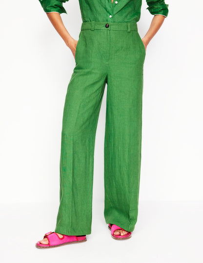 Westbourne Linen Pants-Paradise Green