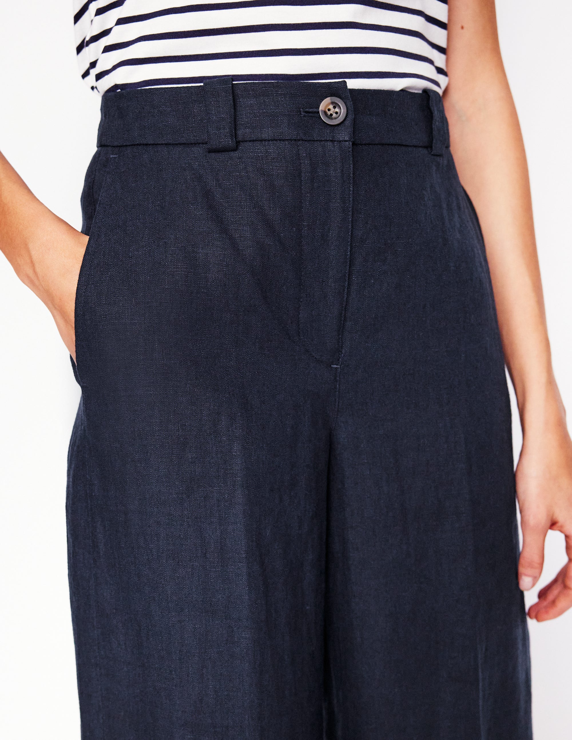 Westbourne Linen Pants-Navy - Image 4