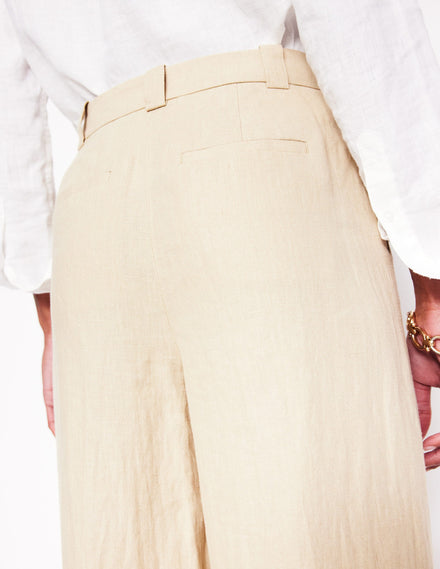 Westbourne Linen Pants-Oatmeal