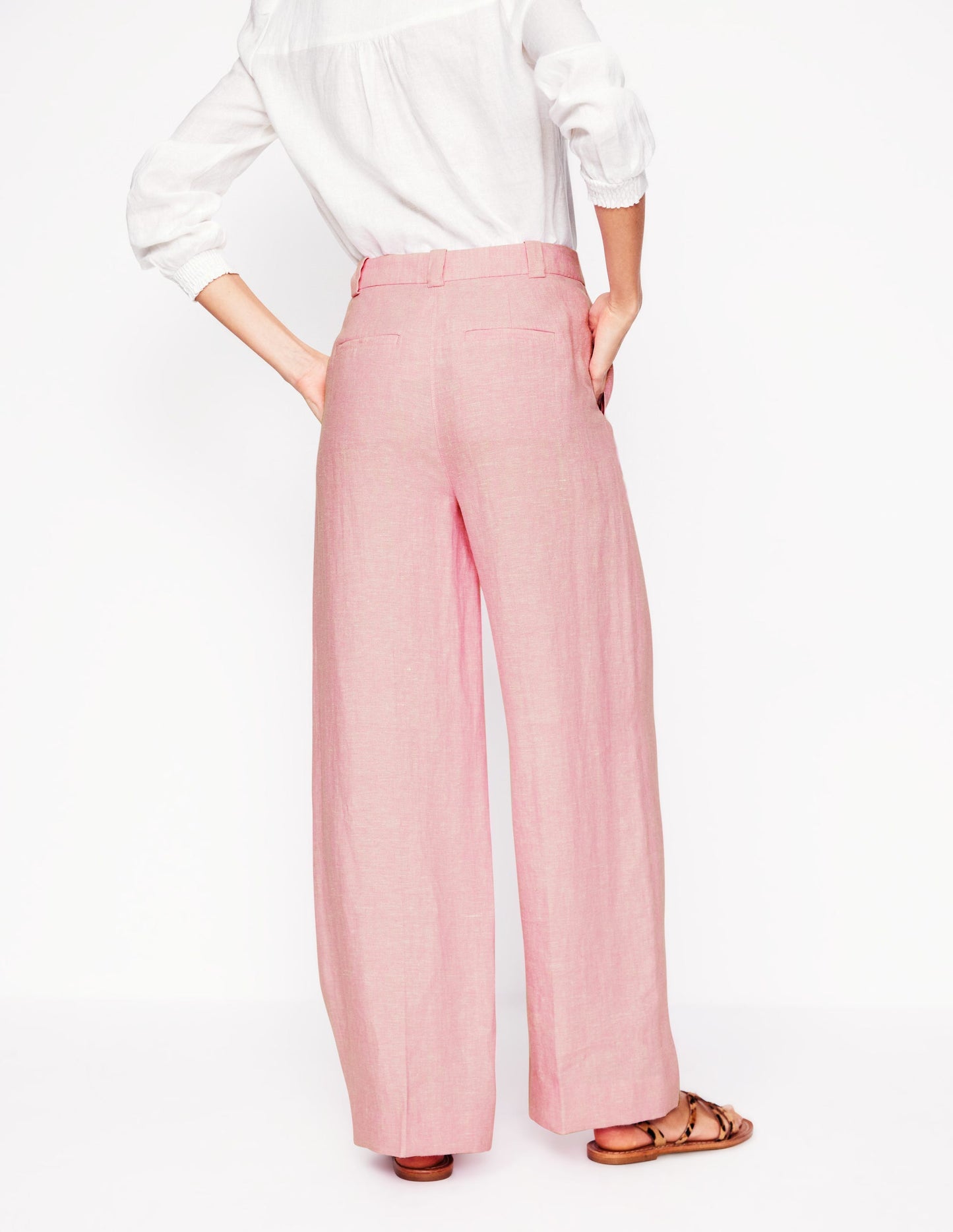 Westbourne Linen Pants-Meadowsweet Pink Chambray