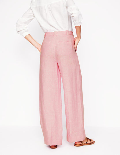 Westbourne Linen Pants-Meadowsweet Pink Chambray