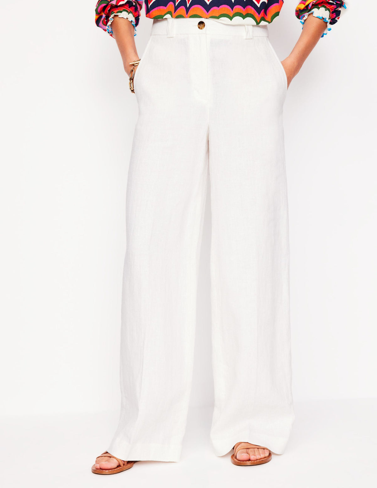 Westbourne Linen Pants-White - Image 4