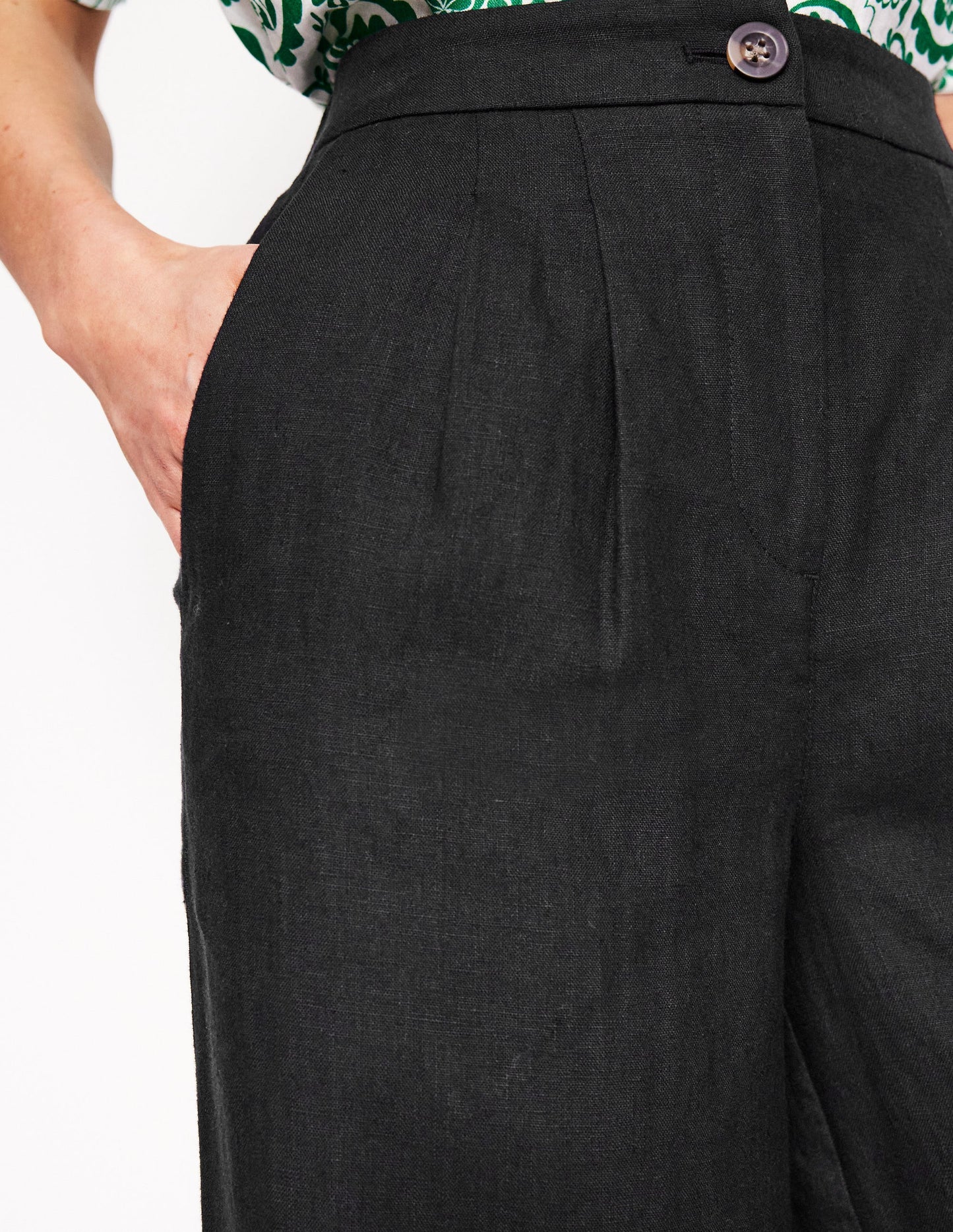 Dulwich Linen Pants-Black