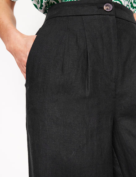 Dulwich Linen Pants-Black