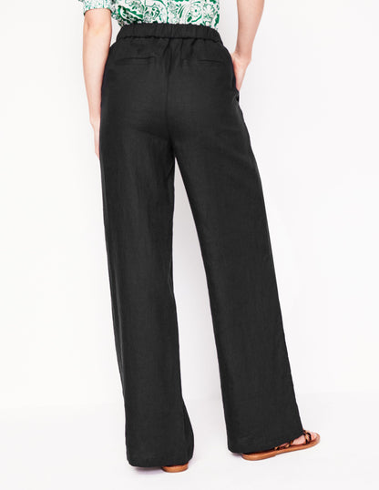 Dulwich Linen Pants-Black