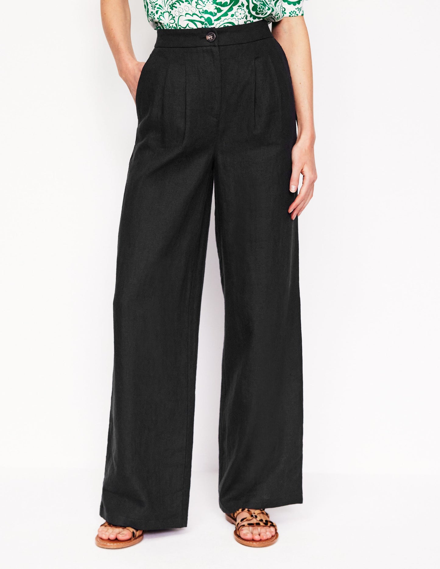 Dulwich Linen Pants-Black