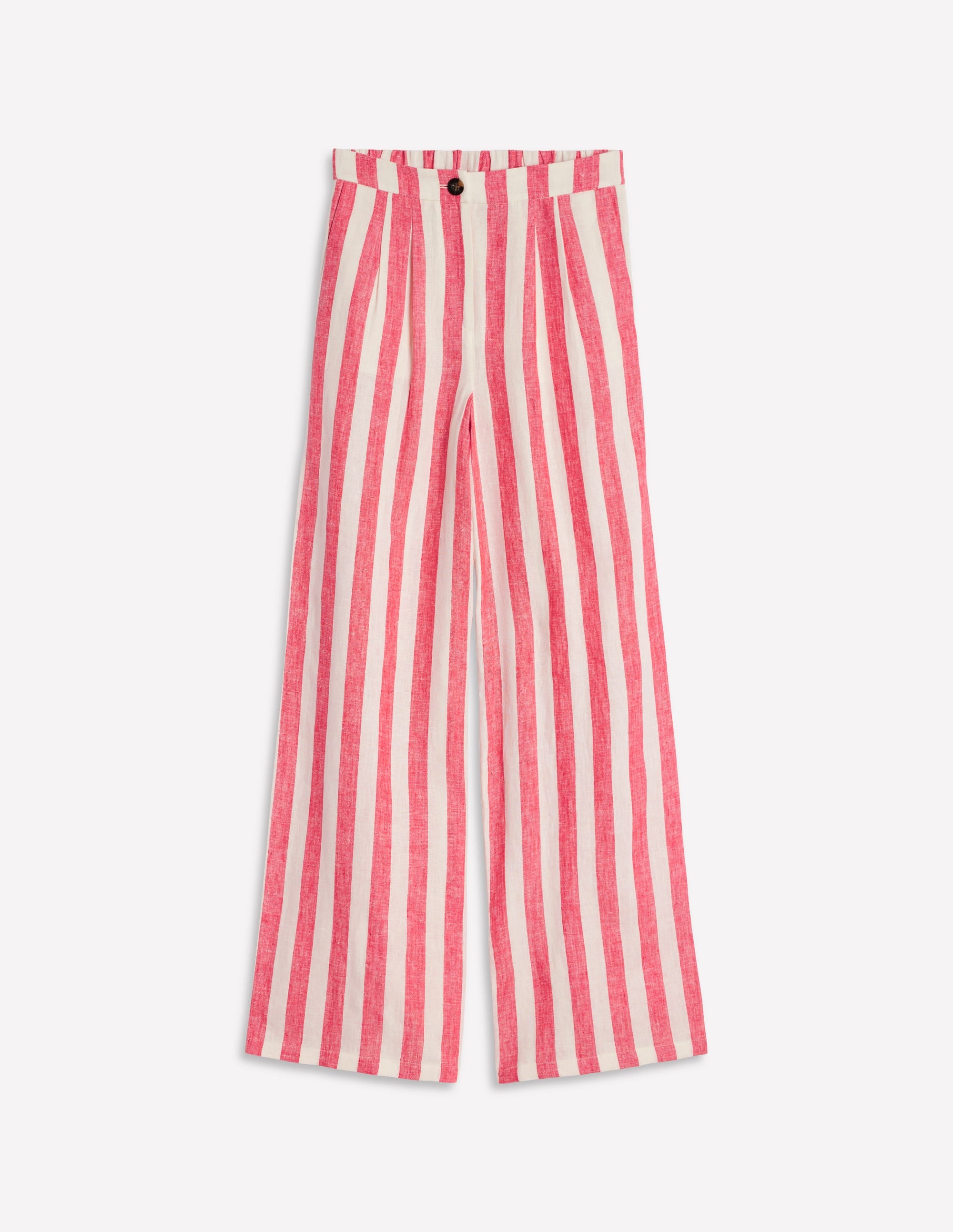 Dulwich Linen Pants-Strawberry Tart Red  Stripe - Image 7