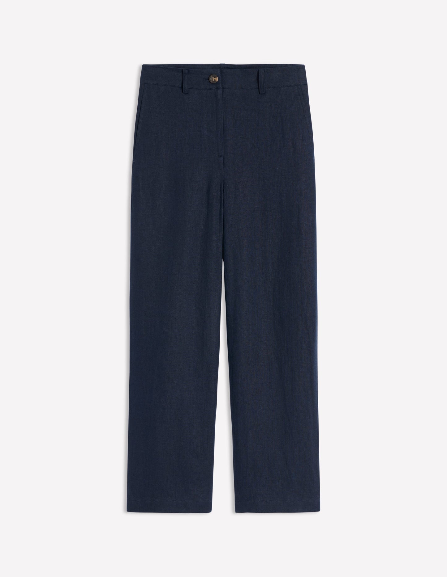 Westbourne Crop Linen Pants-Navy