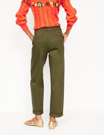 Barnsbury Tape Chino Pants-Woodland Green