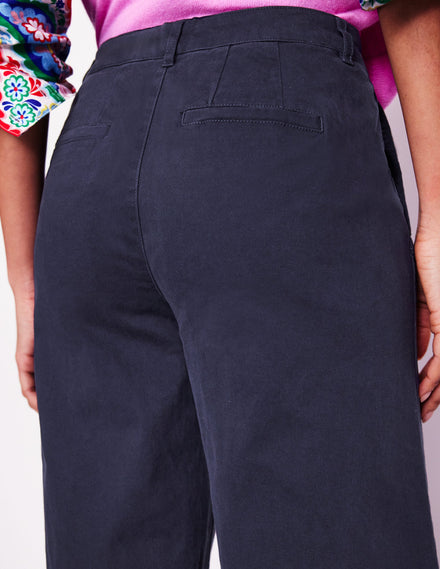 Barnsbury Crop Chino Pants-Navy