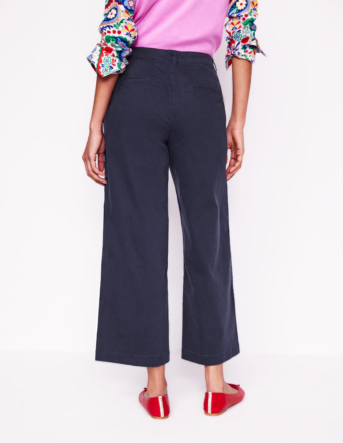 Barnsbury Crop Chino Pants-Navy