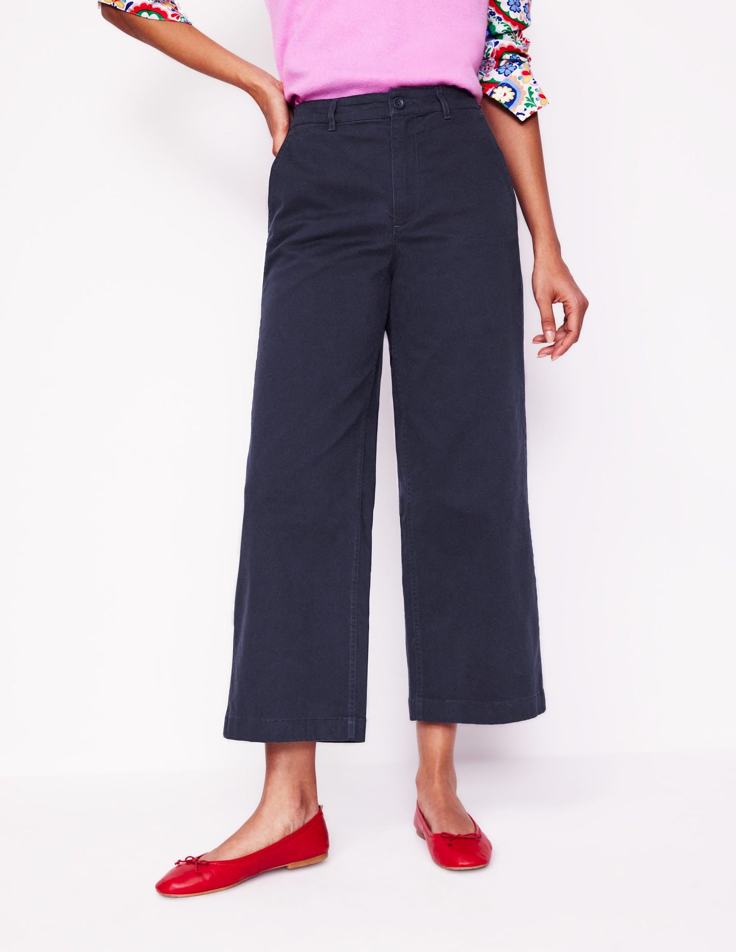 Barnsbury Crop Chino Pants-Navy