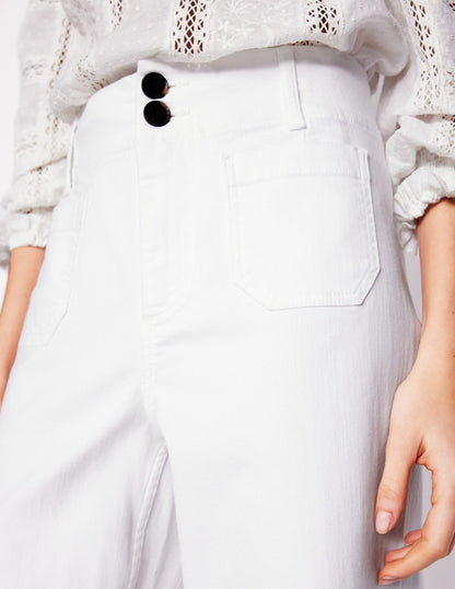 Primrose Patch Pocket Trousers-White