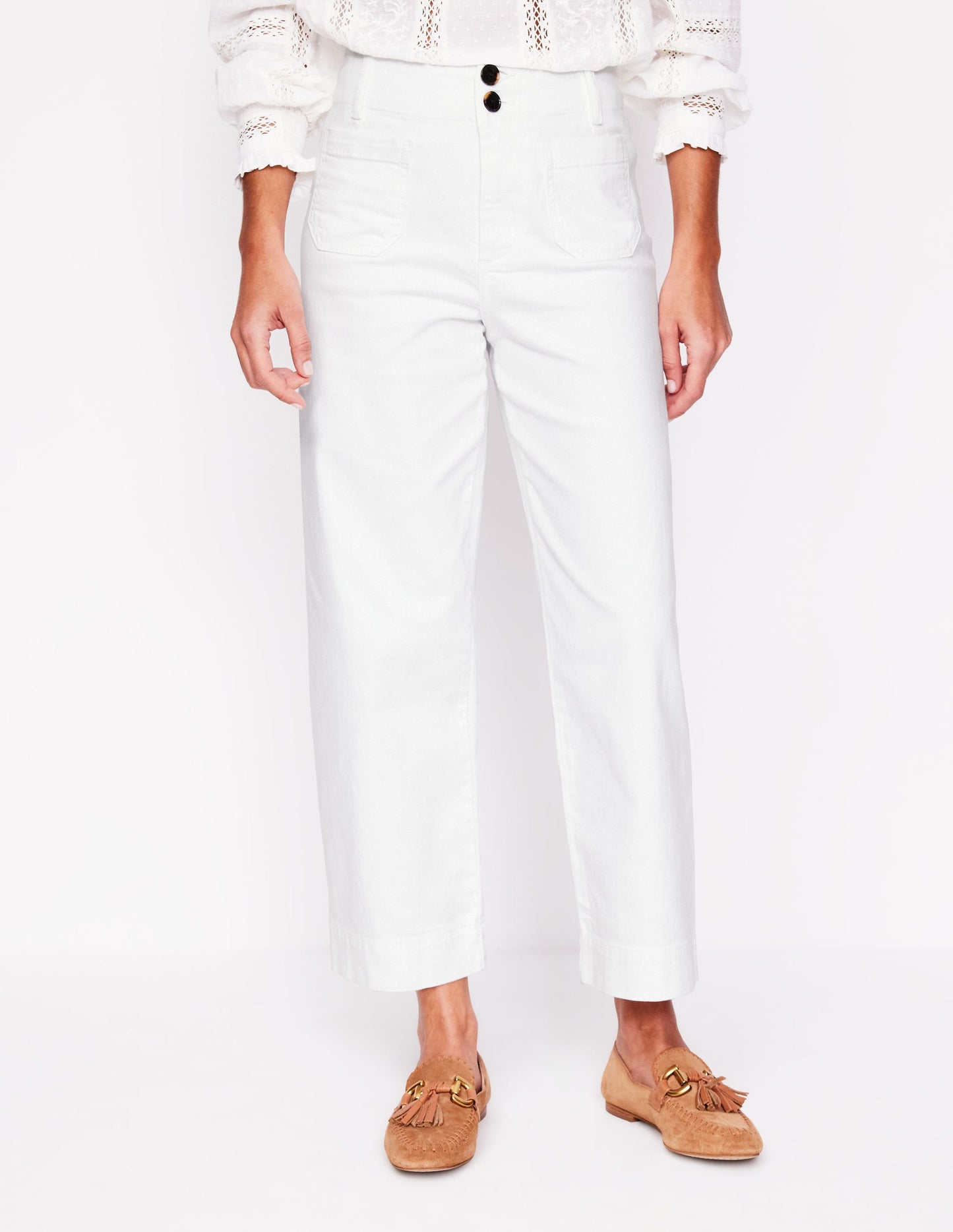 Primrose Patch Pocket Pants-White