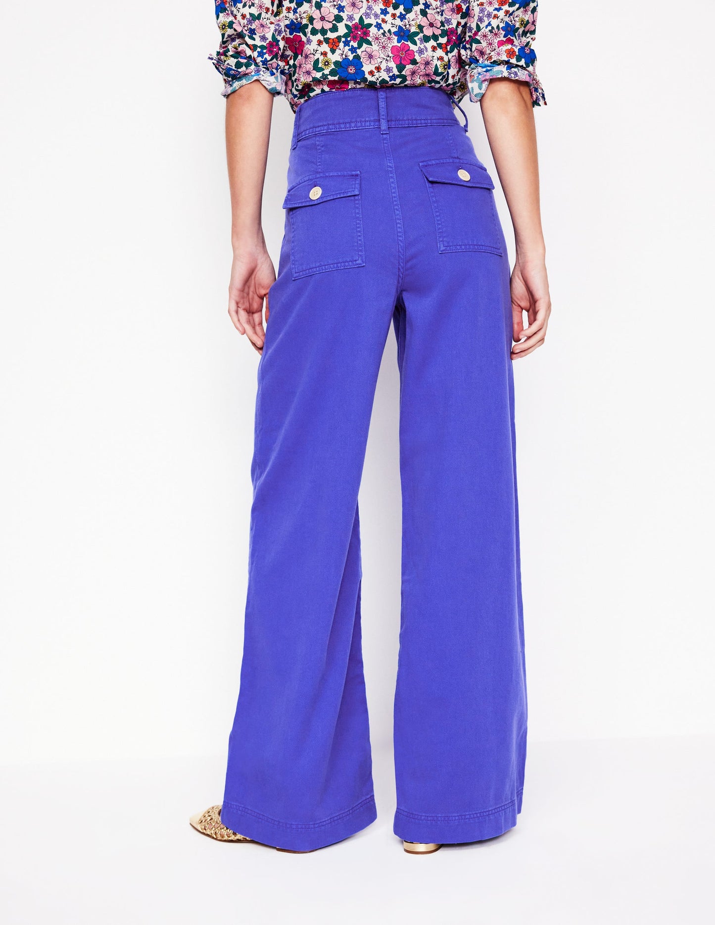 Brompton Wide Leg Trousers-Bright Blue