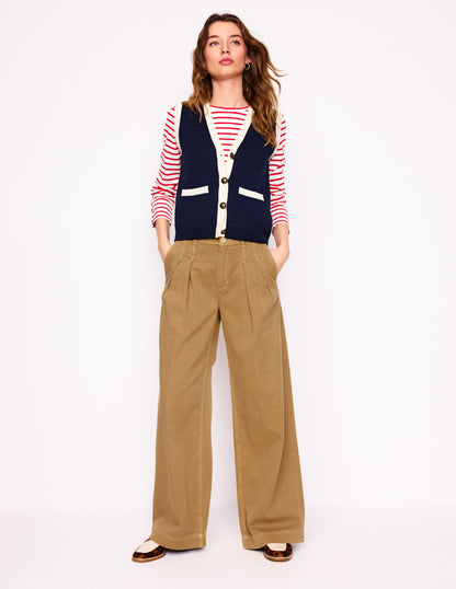 Brompton Wide Leg Trousers-Gingerbread