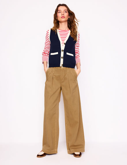 Brompton Wide Leg Trousers-Gingerbread