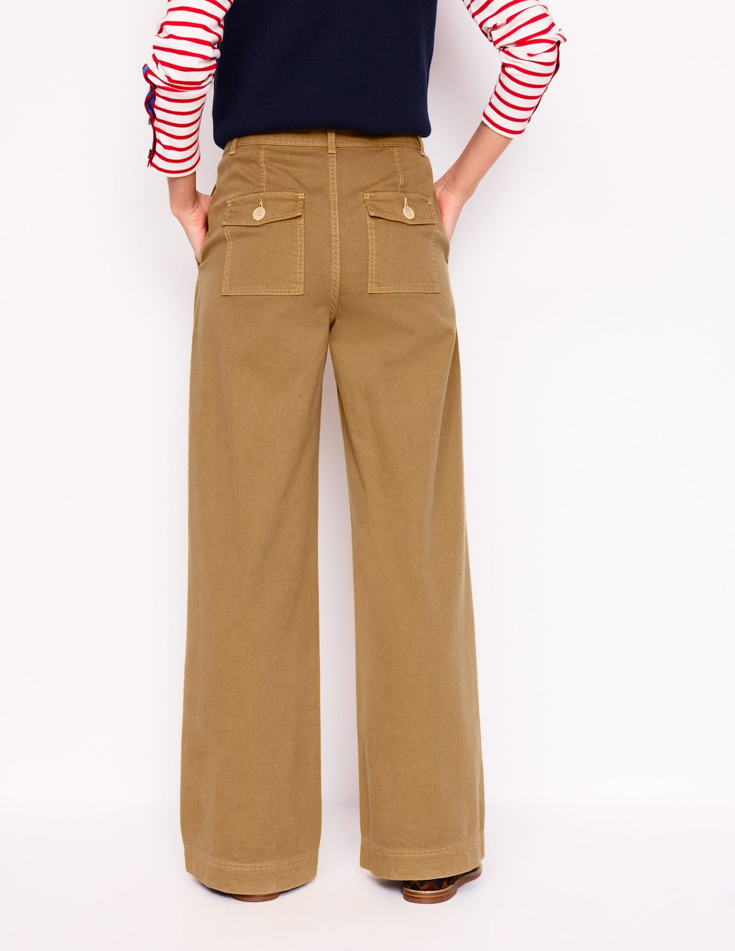 Brompton Wide Leg Trousers-Gingerbread