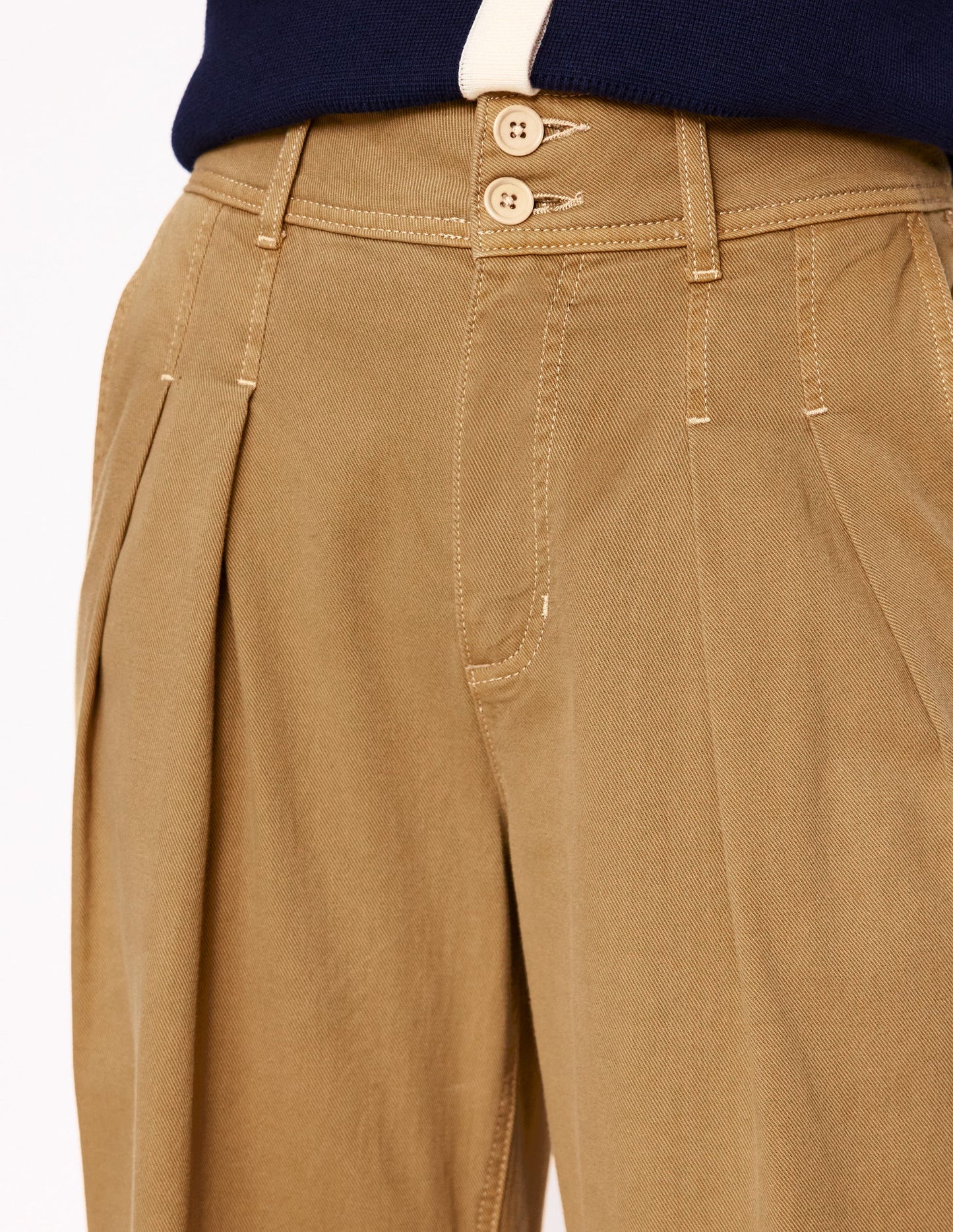 Brompton Wide Leg Trousers-Gingerbread