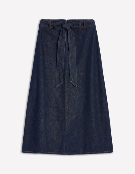 Denim Maxi Skirt-Indigo Rinse