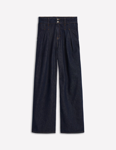 Mid Rise Fluid Denim Pants-Indigo Rinse