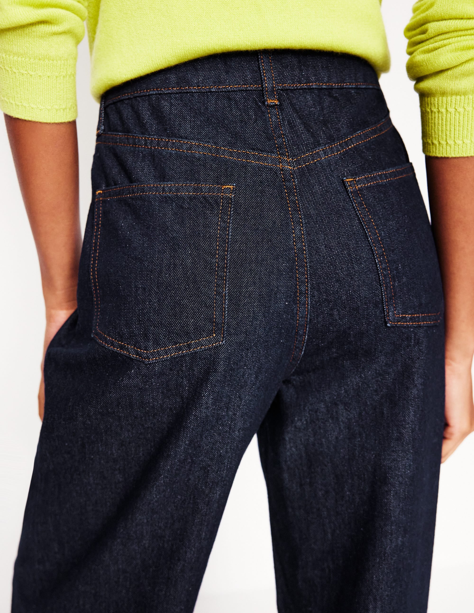 Mid Rise Fluid Denim Pants-Indigo Rinse - Image 4