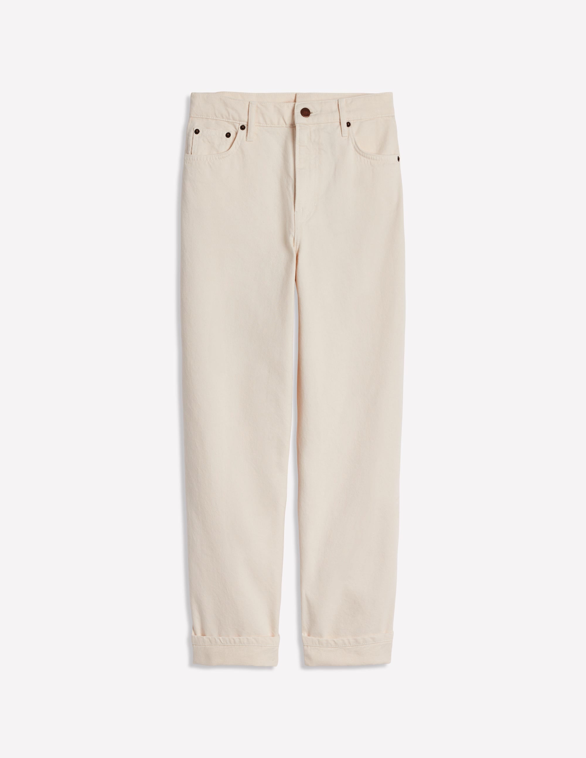 Mid Rise Relaxed Jeans-Ecru - Image 3