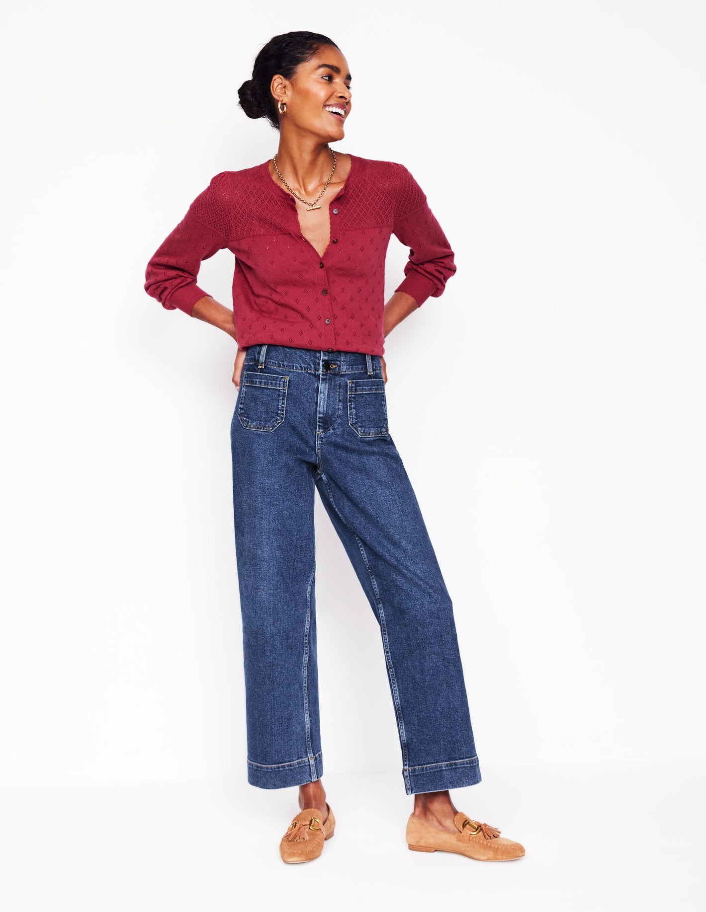 Patch Pocket Cropped Pants-Mid Vintage