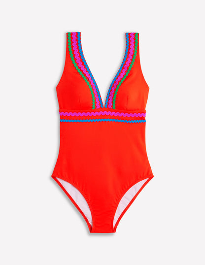 Porto V-Neck Swimsuit-Fire Red Rik Rak