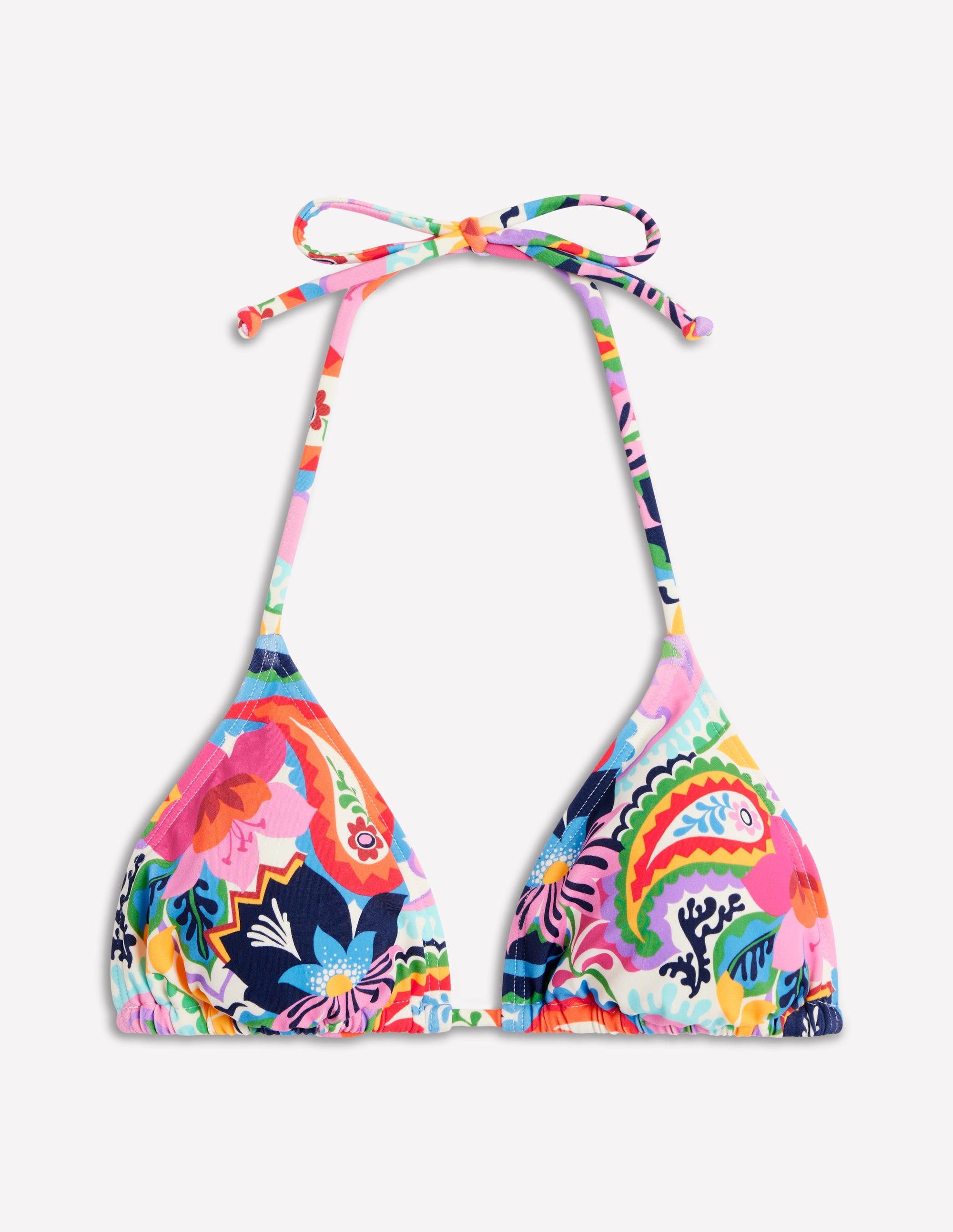 Symi String Bikini Top-Ivory, Botanical Paisley - Image 5