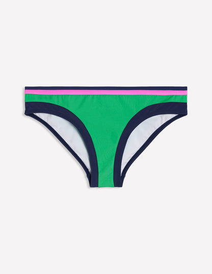 Santorini Bikini Bottoms-Green Colourblock