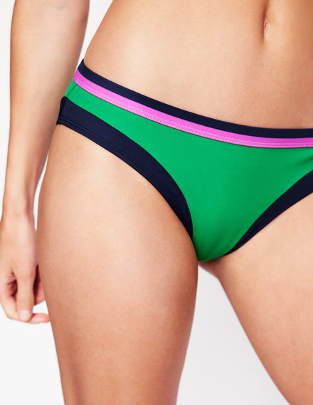 Santorini Bikini Bottoms-Green Colourblock