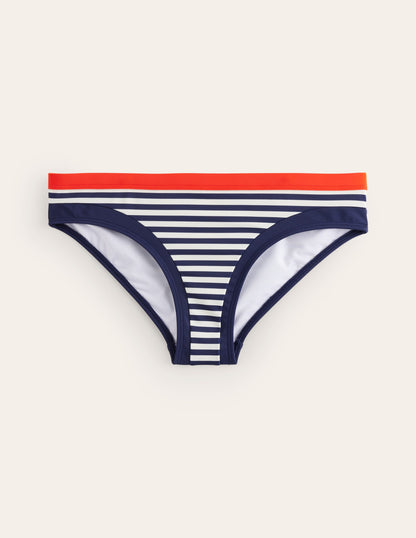 Santorini Bikini Bottoms-Red, Navy Stripe